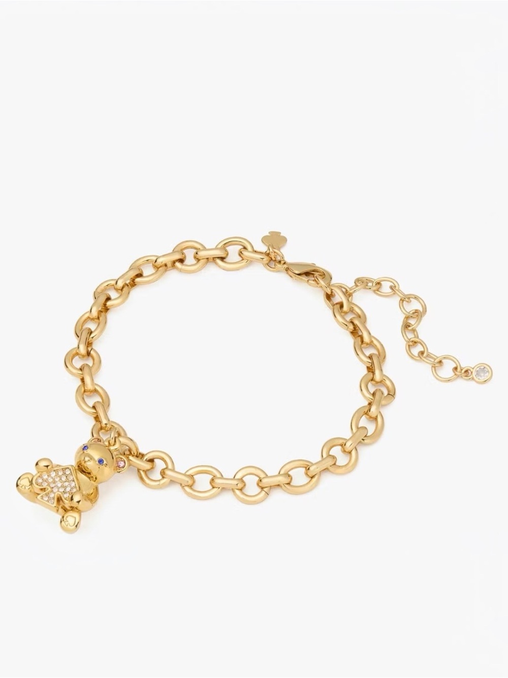 Kate Spade Oh What Fun Spade Teddy Bear Charm Bracelet